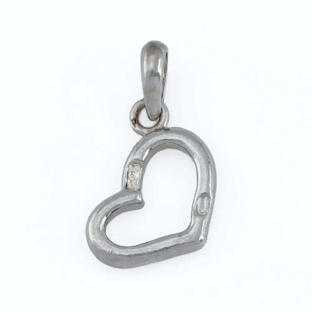 Vintage Sterling Silver 925 Open Heart Pendant